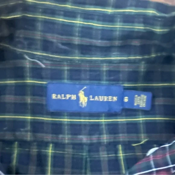 Ralph Lauren Plaid Dress in Green and Navy - Picture 4 of 5